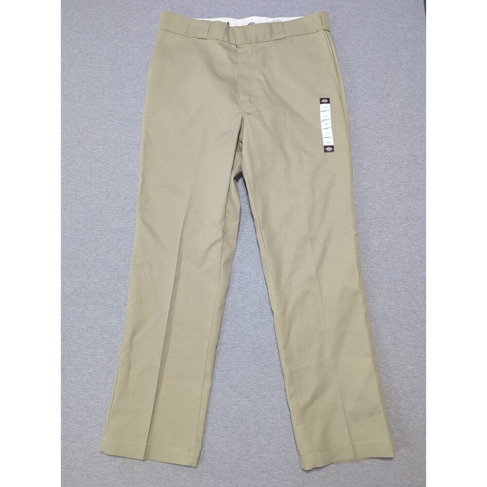 Dickies 874 Pants Mens 36X32 Work Original Fit Tan Khaki Flat Front NWT